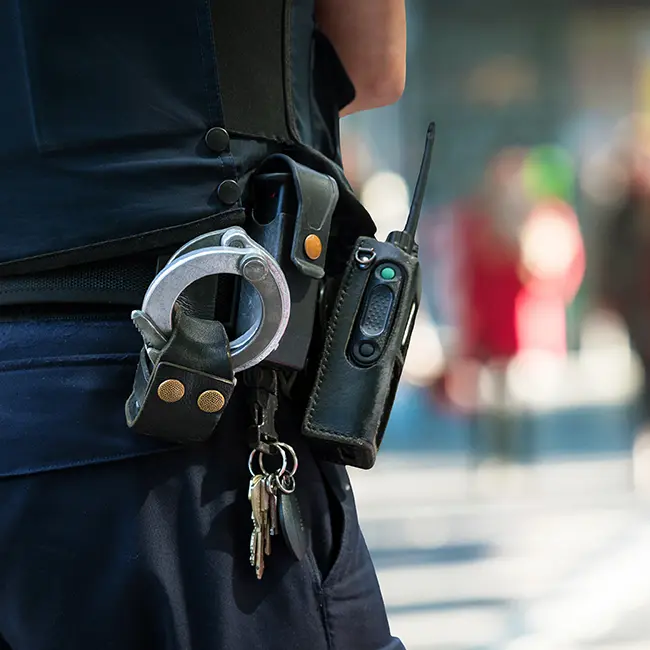 police officer belt with handcuffs